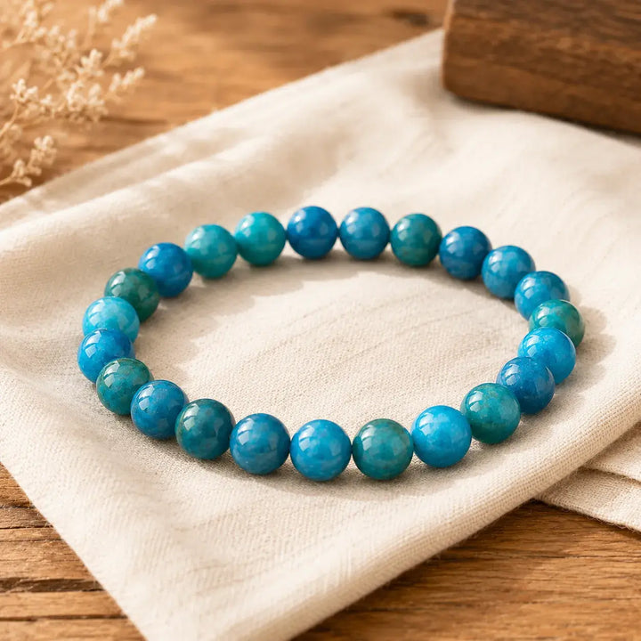 Blue apatite healing bracelet gift-ready for a loved one