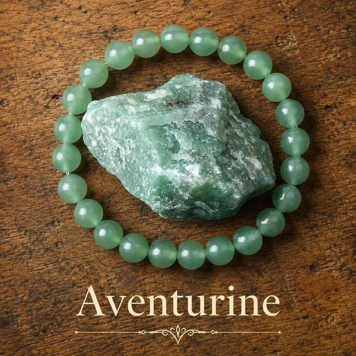 Genuine natural green aventurine healing bracelet - crystal beaded stretch bracelet