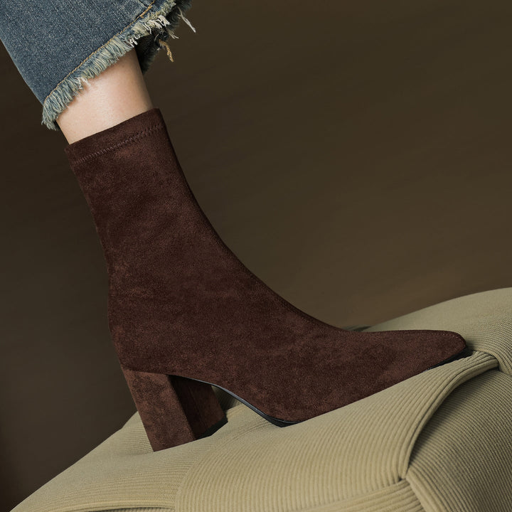 Élan Suede Leather Ankle Boots