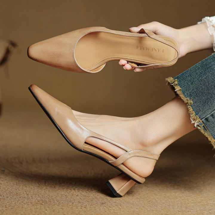 Georgia leather slingback pump, three-quarter view