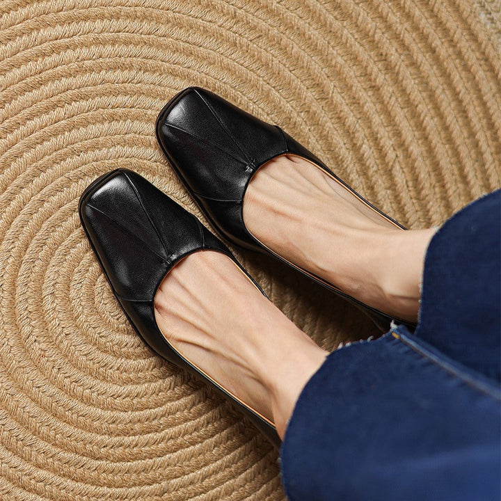 Cognac Carolyn pumps photographed from above