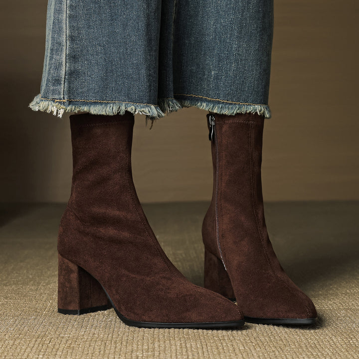 Élan Suede Leather Ankle Boots