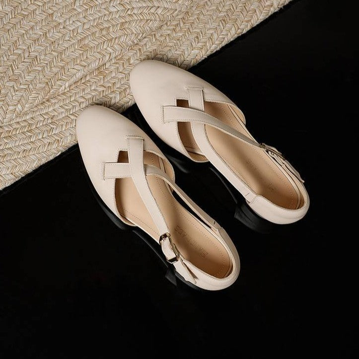 Camel Tan Carol block heels styled for the office