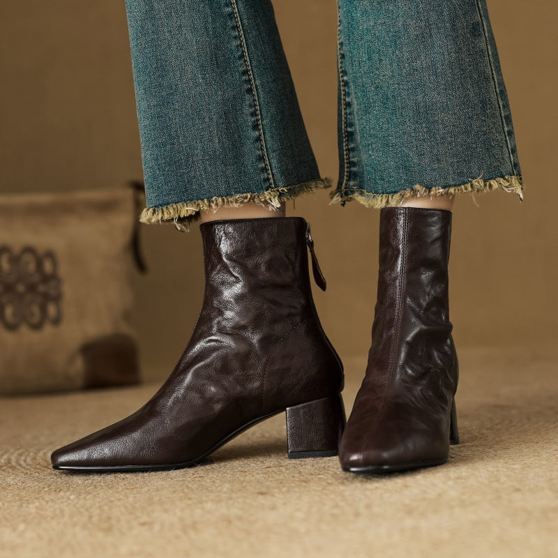 Marais Wrinkled Leather Ankle Boots