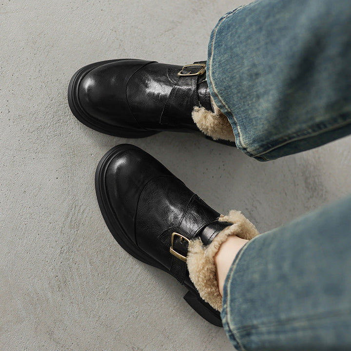 Maribel oxford heels worn with trousers and knitwear