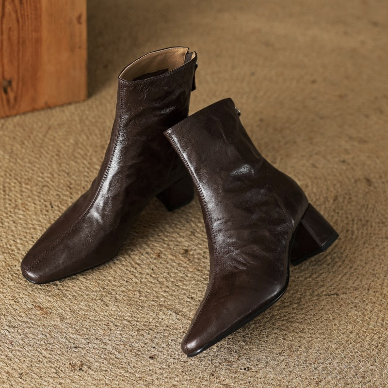 Marais Wrinkled Leather Ankle Boots