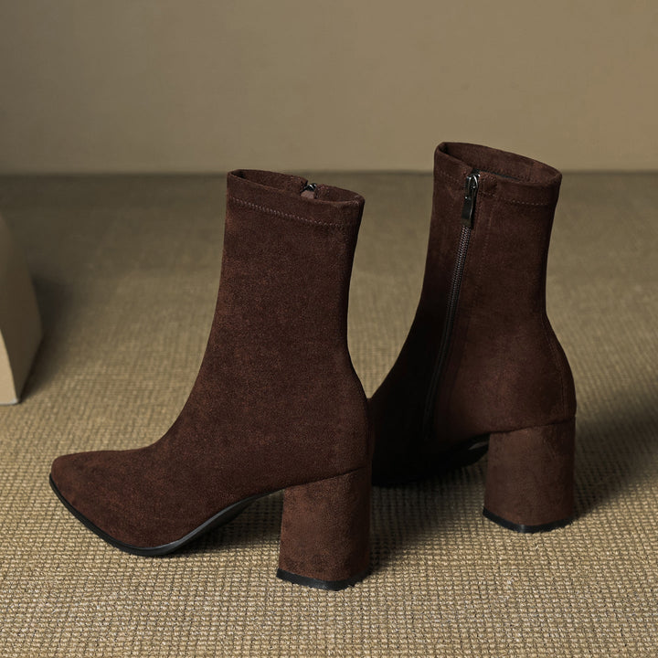 Élan Suede Leather Ankle Boots