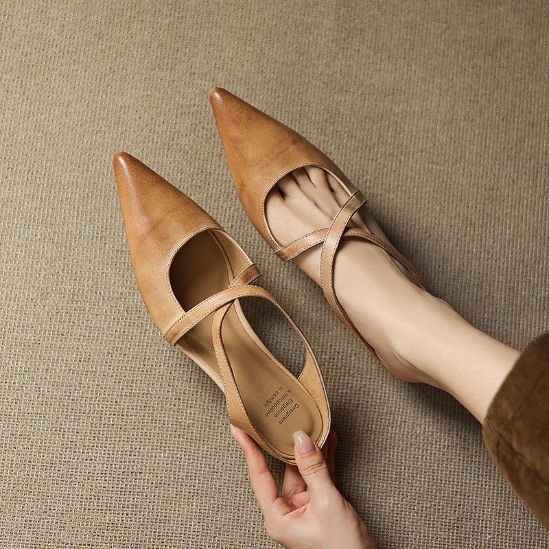 Ingrid mules worn with cropped trousers