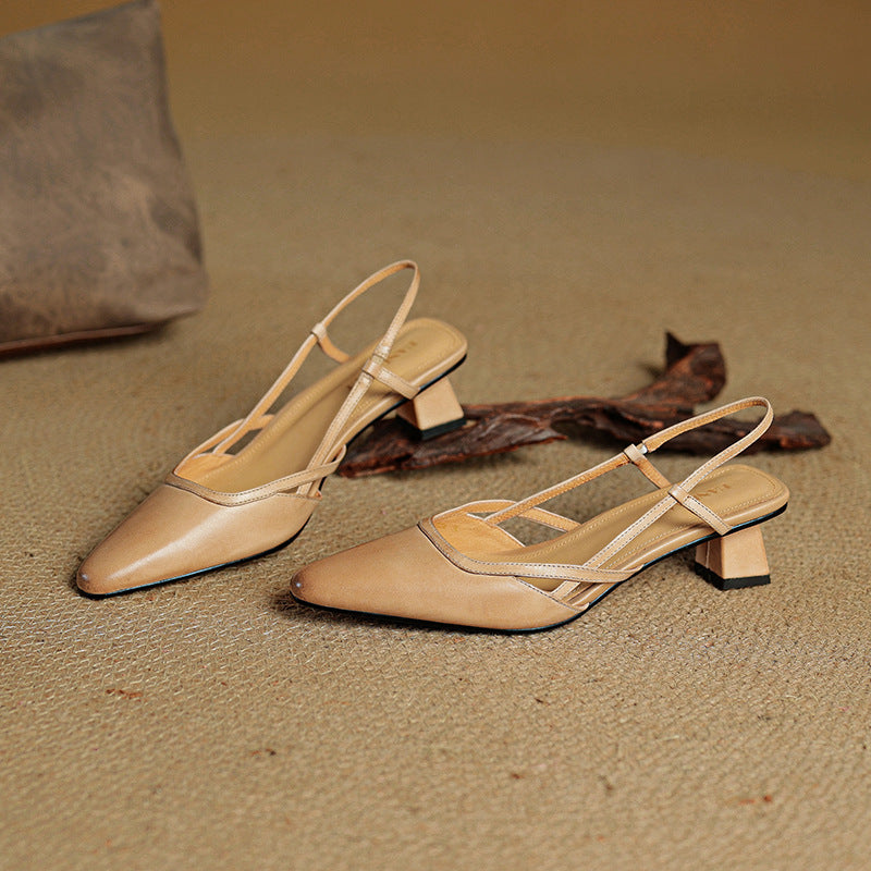 Wine Redwood Pauline slingback heels photographed from above