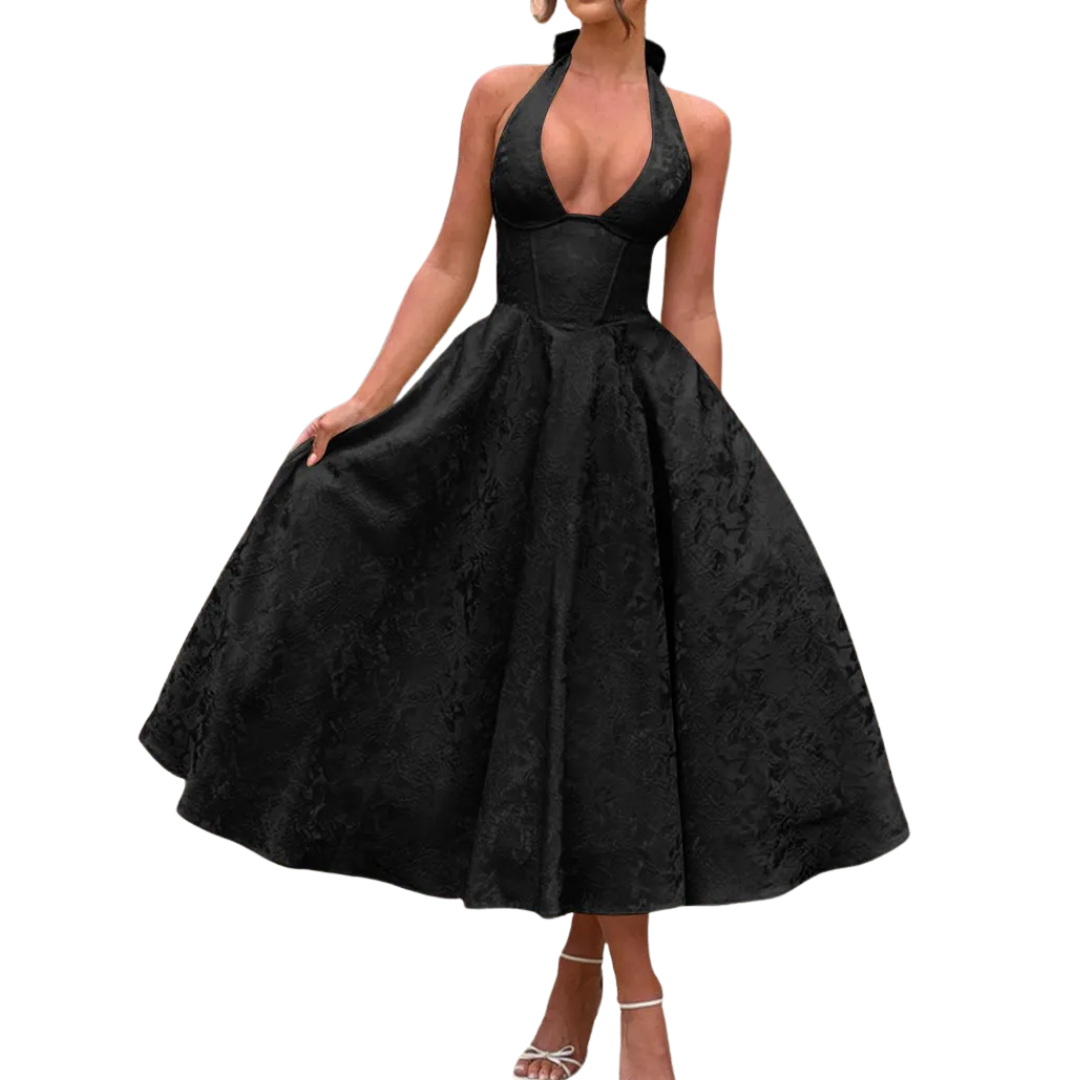 Audace ™ – Halter V-Neck Evening Dress