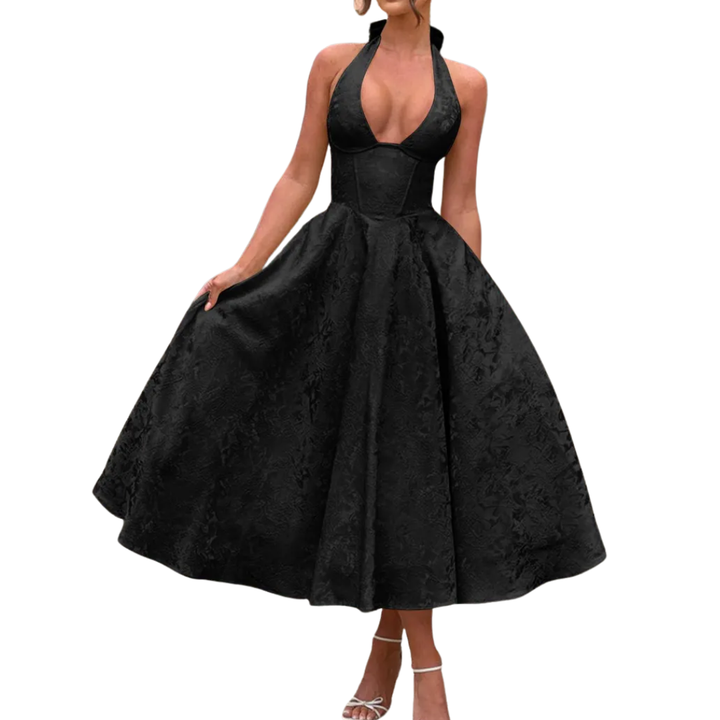 Audace ™ – Halter V-Neck Evening Dress