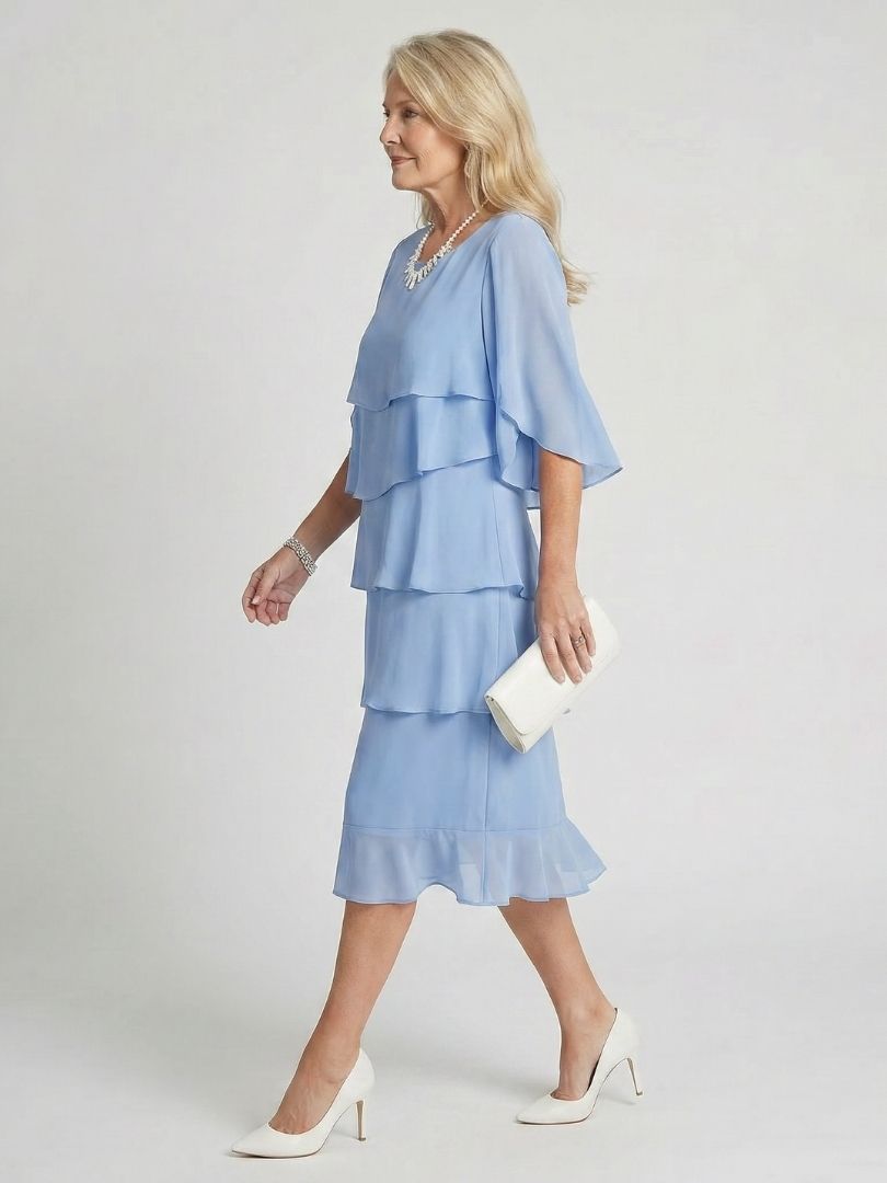 Brent | Midi Dress with Layered Tiers