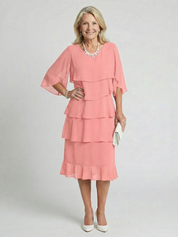 Brent | Midi Dress with Layered Tiers