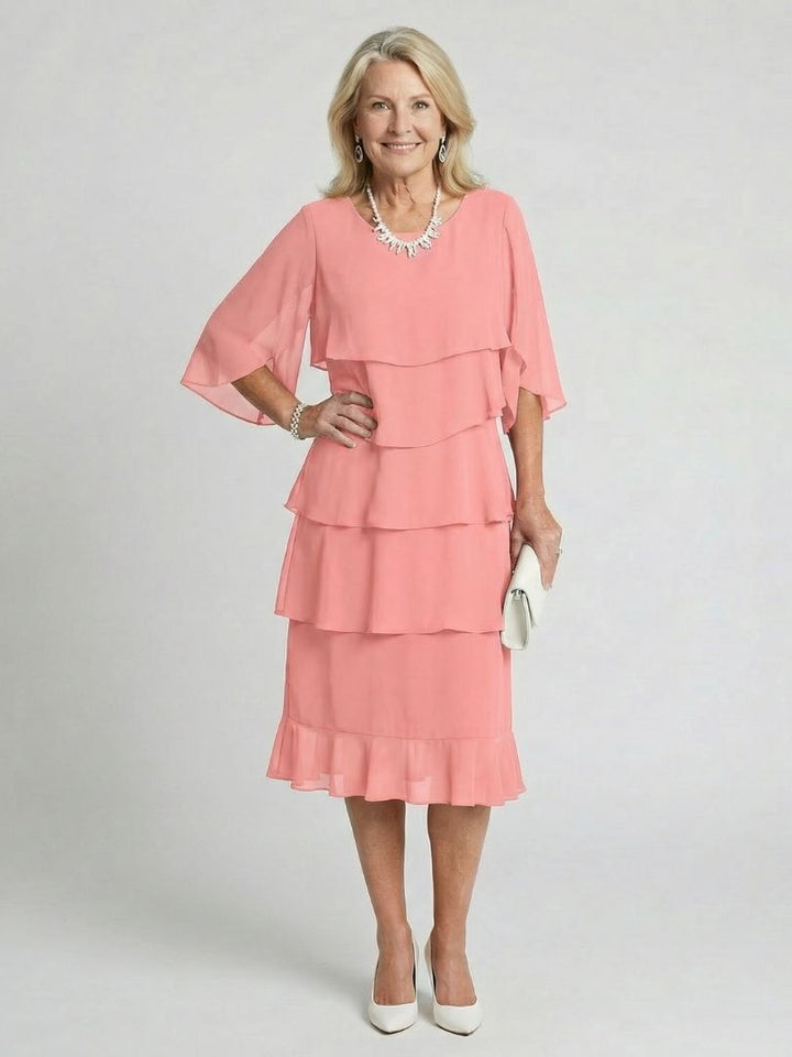 Brent | Midi Dress with Layered Tiers