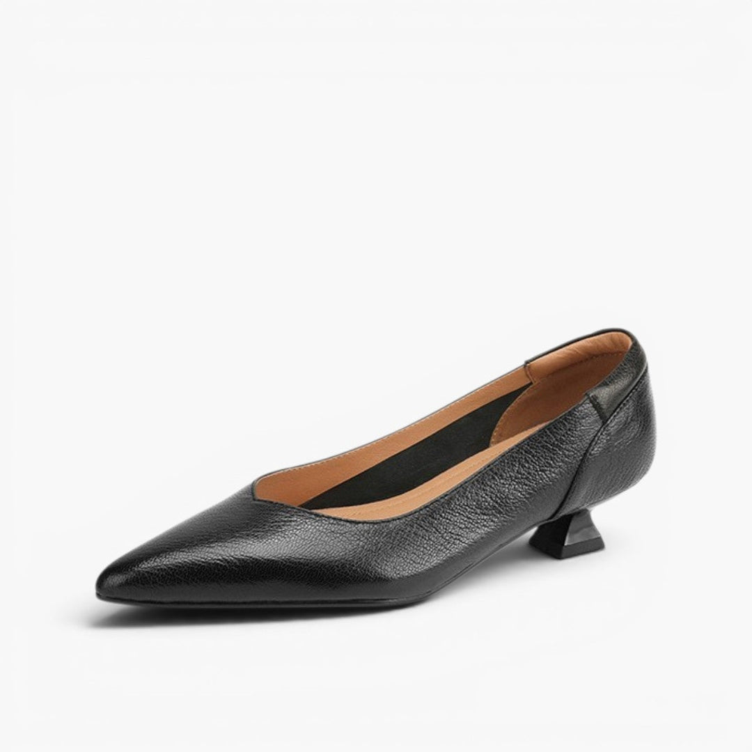 Hazel sculpted leather pumps, full pair view