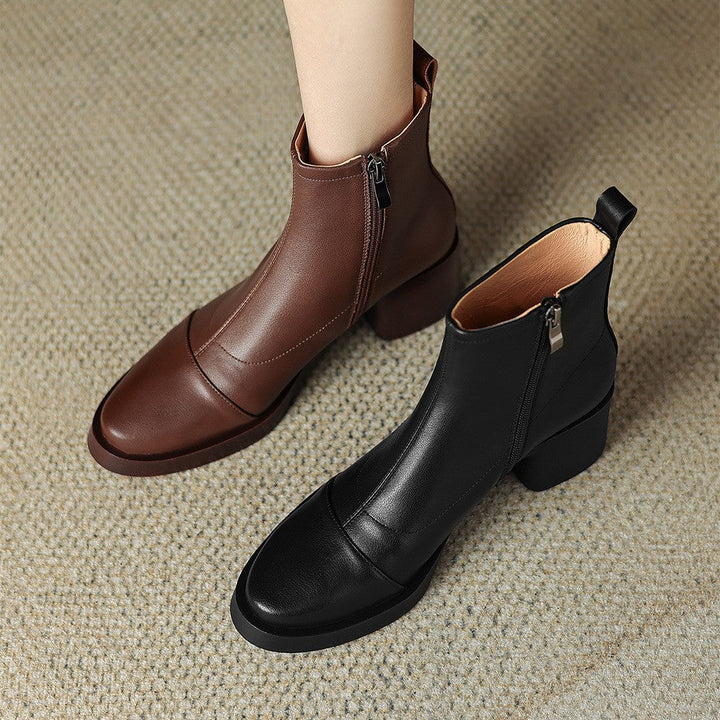 Velisse Leather Block Boots
