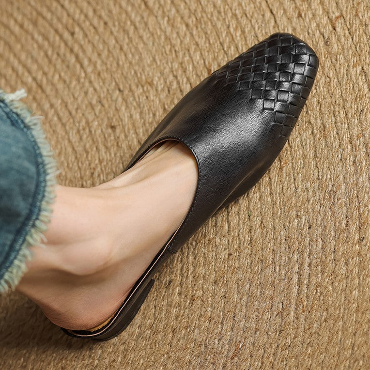 Meredith woven leather flat mules, all three colors