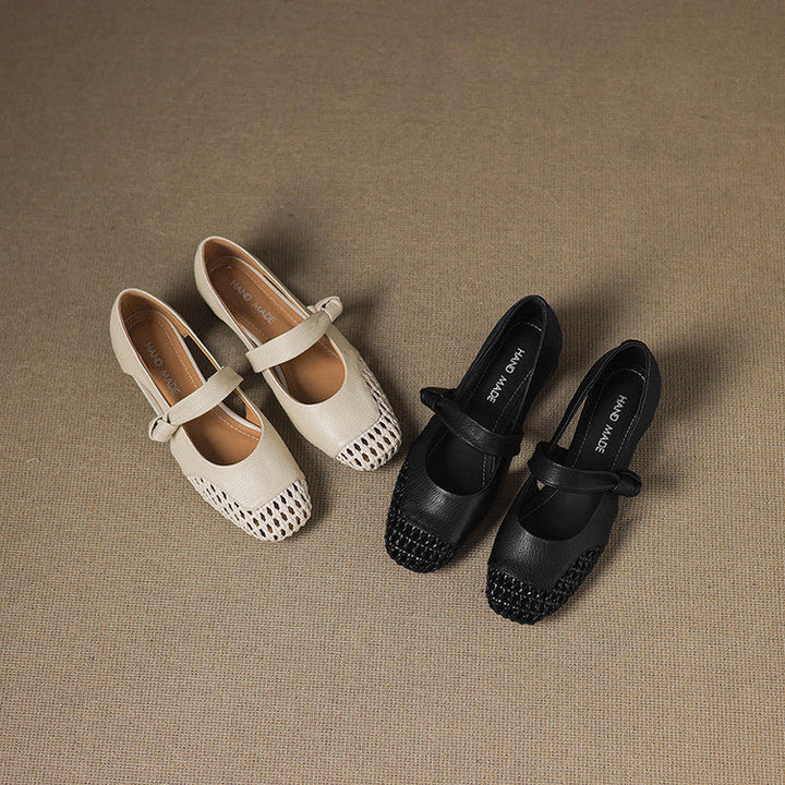 Eloise | Woven Leather Mary-Janes