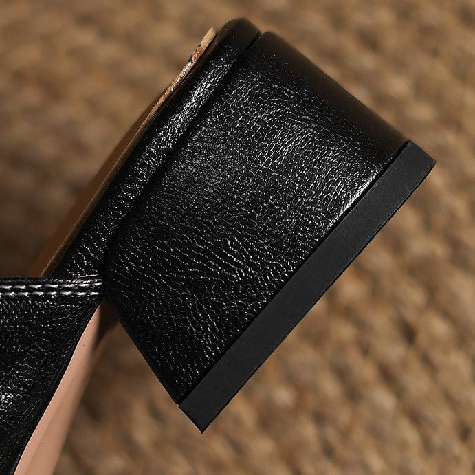 Charlotte | Square-Toe Leather Mules