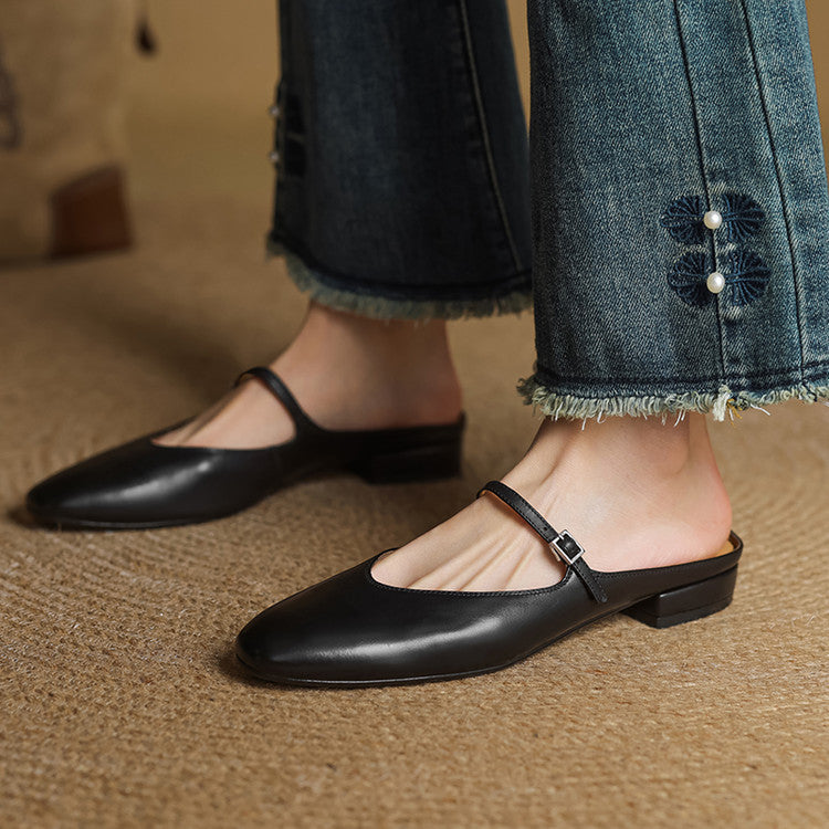 Clementine | Mary-Jane Leather Mules