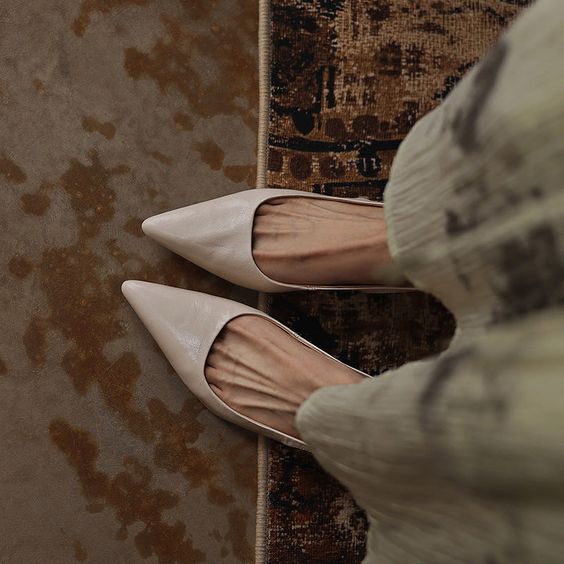 Lillian | Lambskin Leather Slingback Heels