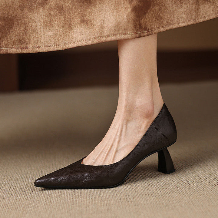 Maureen pointed lambskin sculpted pumps, all four colors