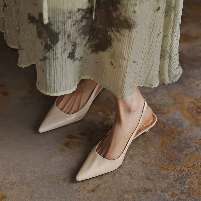 Lillian | Lambskin Leather Slingback Heels