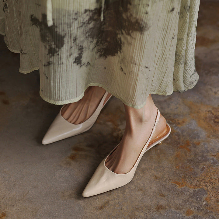 Lillian | Lambskin Leather Slingback Heels