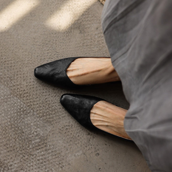 Lucille wedge slingbacks worn with cropped trousers
