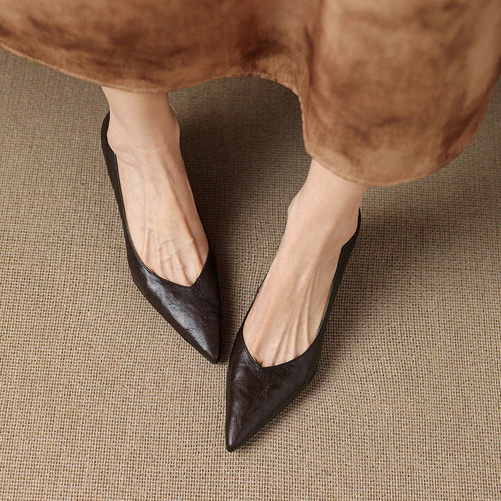 Maureen | Pointed Lambskin Sculpted Pumps
