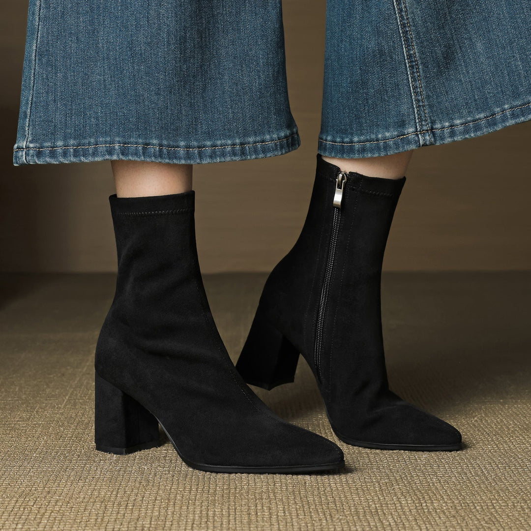 Élan Suede Leather Ankle Boots