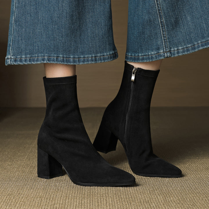 Élan Suede Leather Ankle Boots
