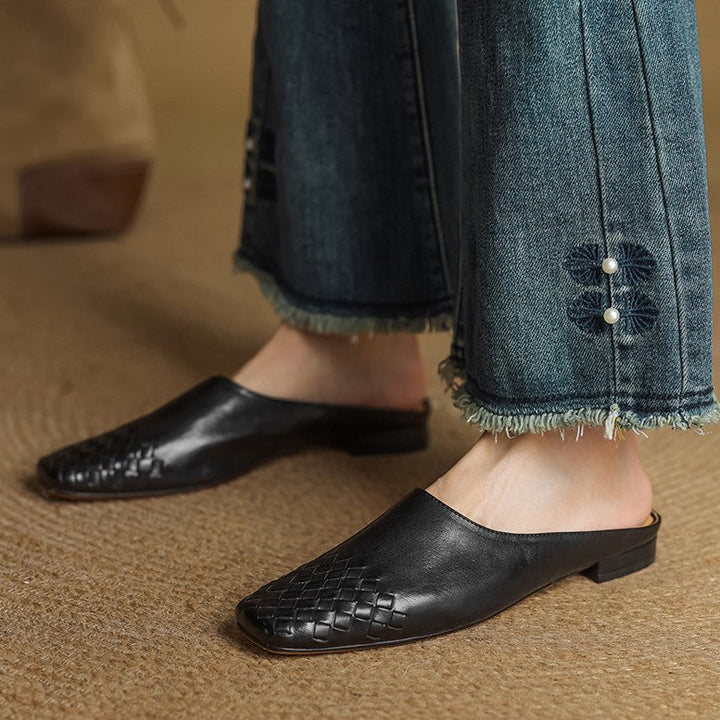 Sole detail of Meredith woven leather mules
