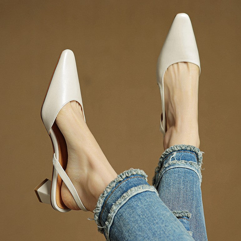 Georgia leather slingback pumps, full pair view