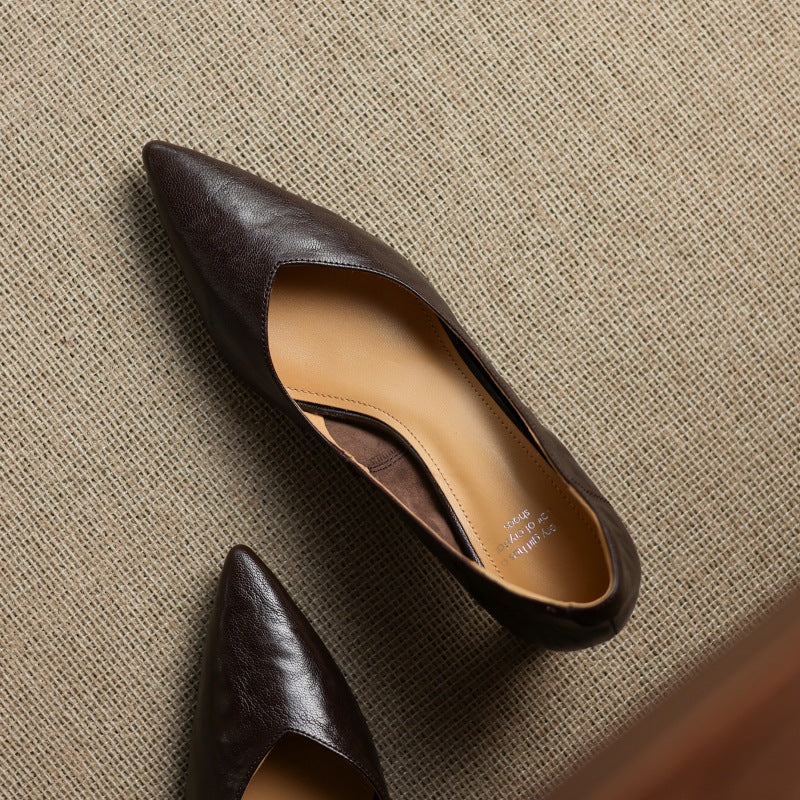 Maureen | Pointed Lambskin Sculpted Pumps
