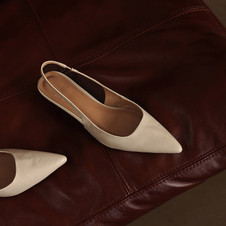 Lillian | Lambskin Leather Slingback Heels