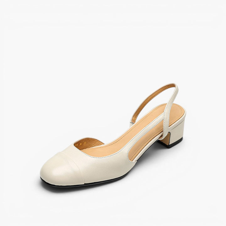 Harlow | Cap-Toe Leather Slingback Heels