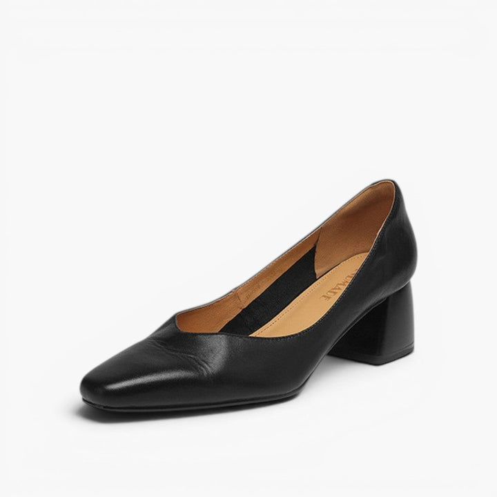 Katharine | Square-Toe Leather Pumps