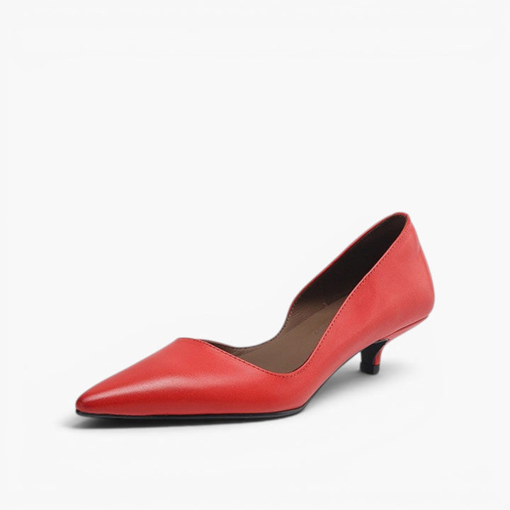 Rosalind | Leather Kitten Heel Pumps