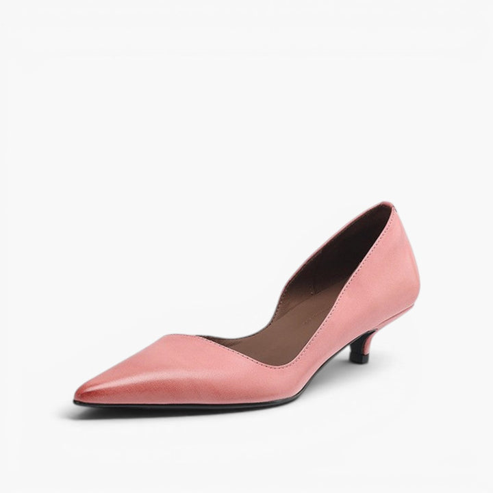 Rosalind | Leather Kitten Heel Pumps