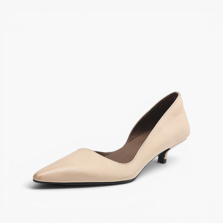 Rosalind | Leather Kitten Heel Pumps