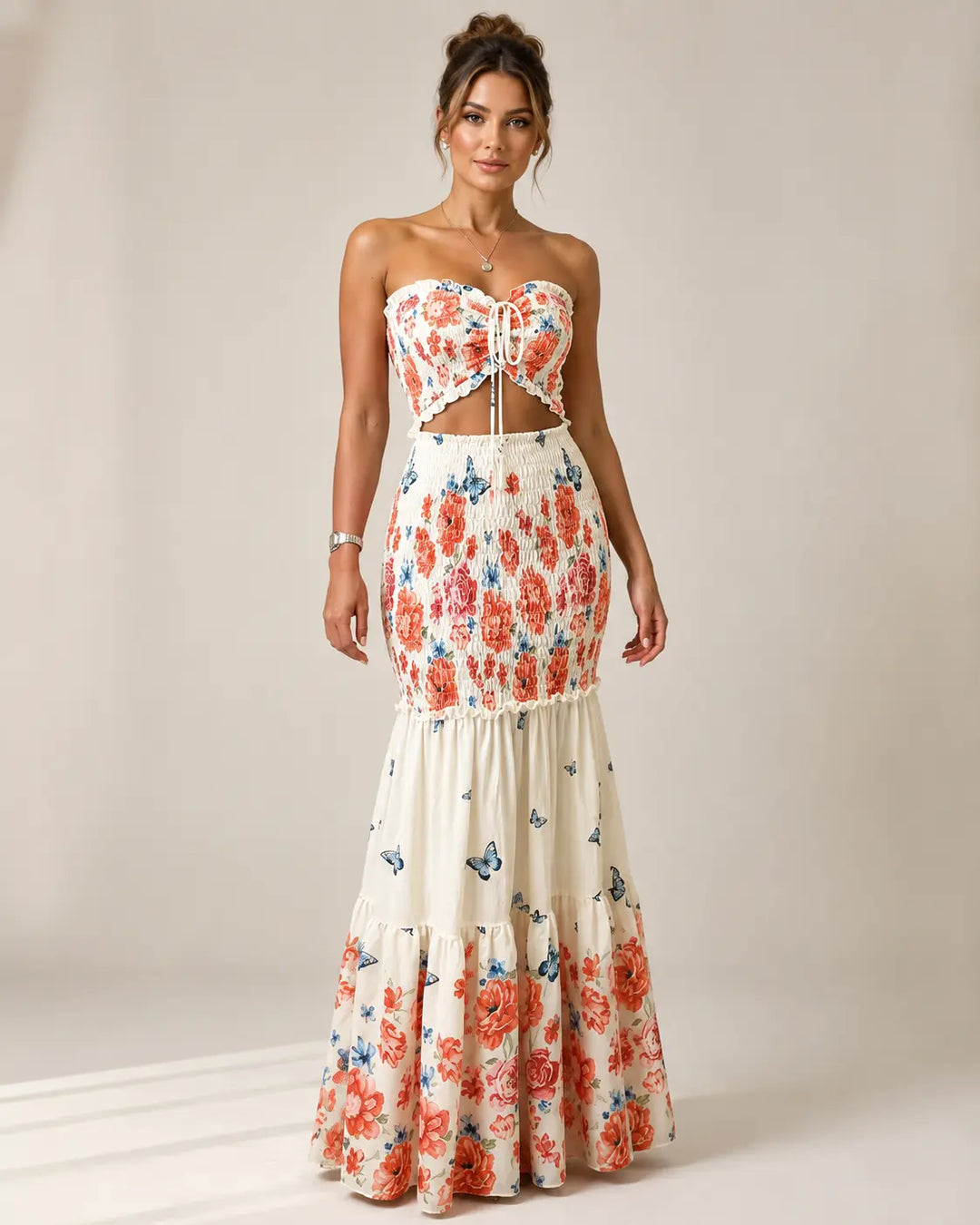 Rivelin™ - Tropical Tie-Front Maxi Set