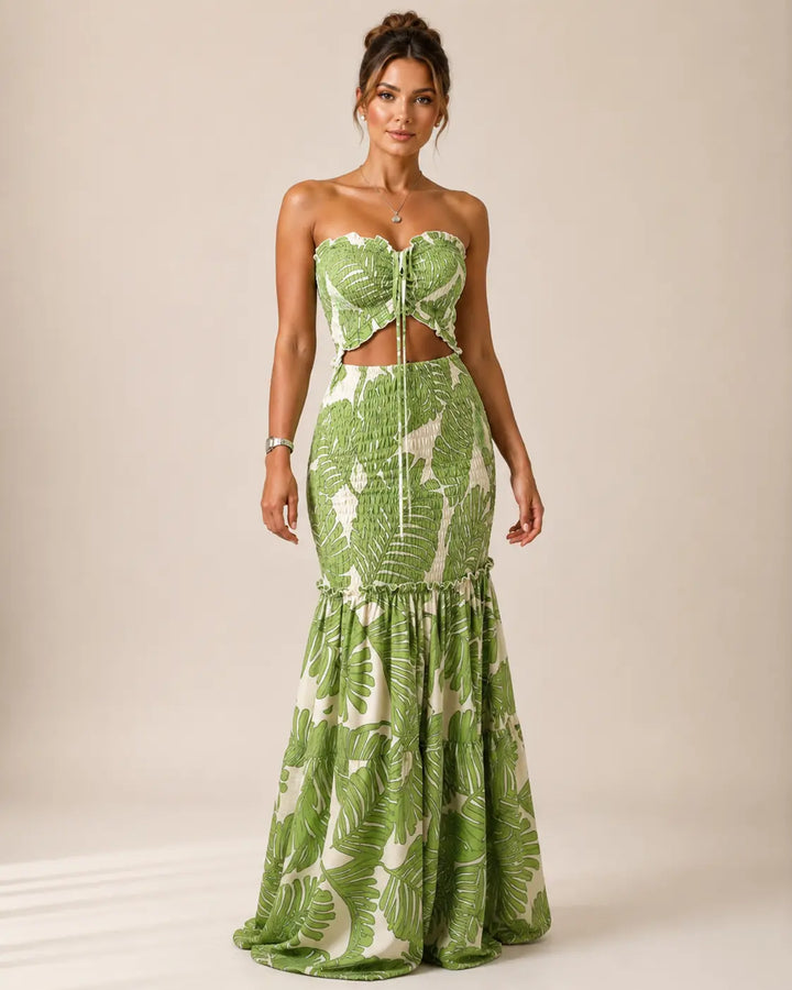 Rivelin™ - Tropical Tie-Front Maxi Set