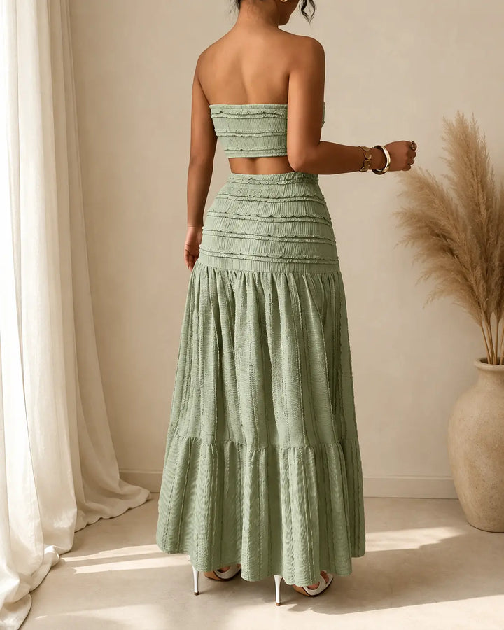 Peschina™ - Smocked Maxi Skirt Set