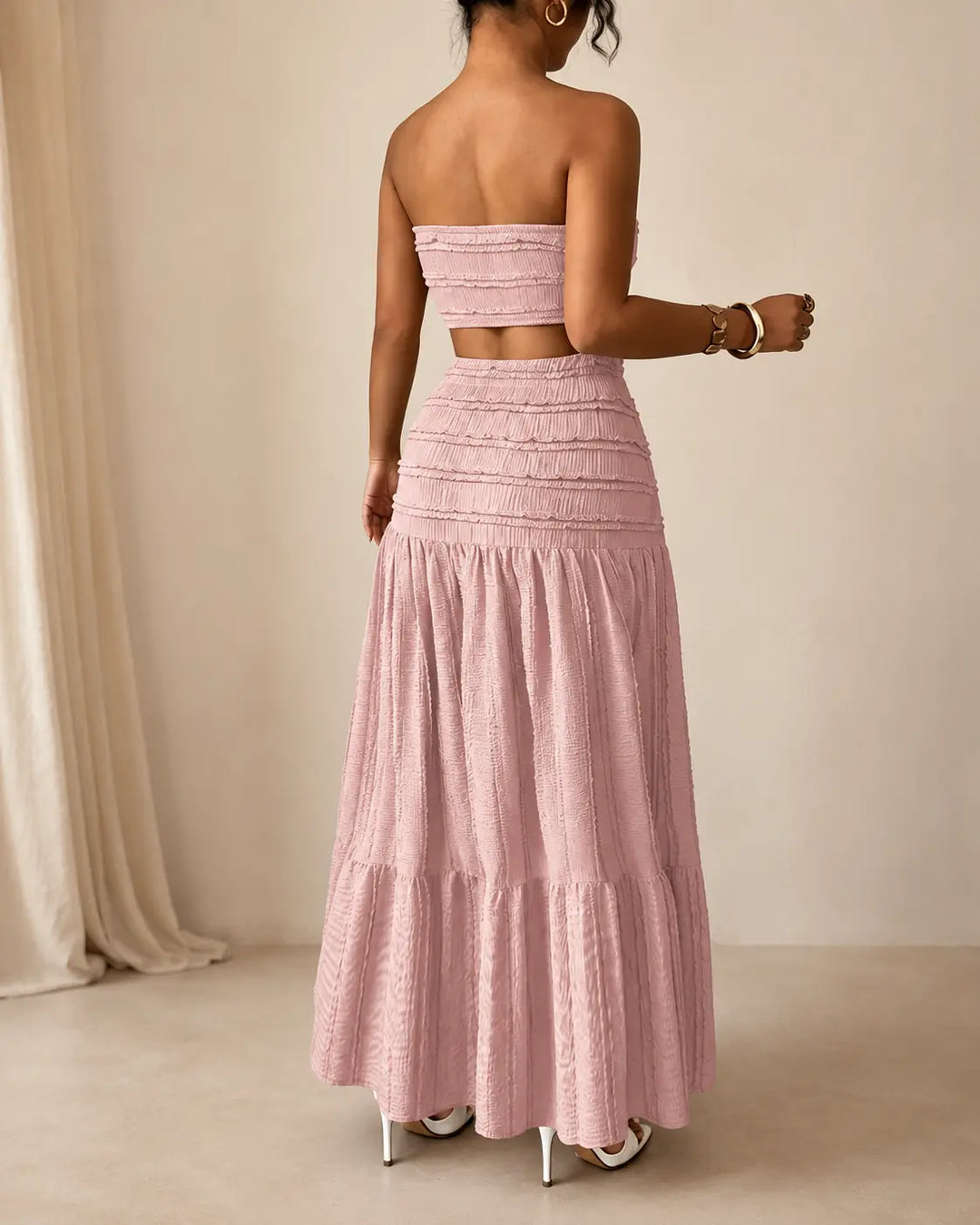 Peschina™ - Smocked Maxi Skirt Set