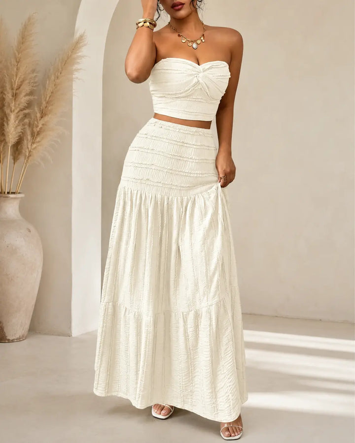 Peschina™ - Smocked Maxi Skirt Set
