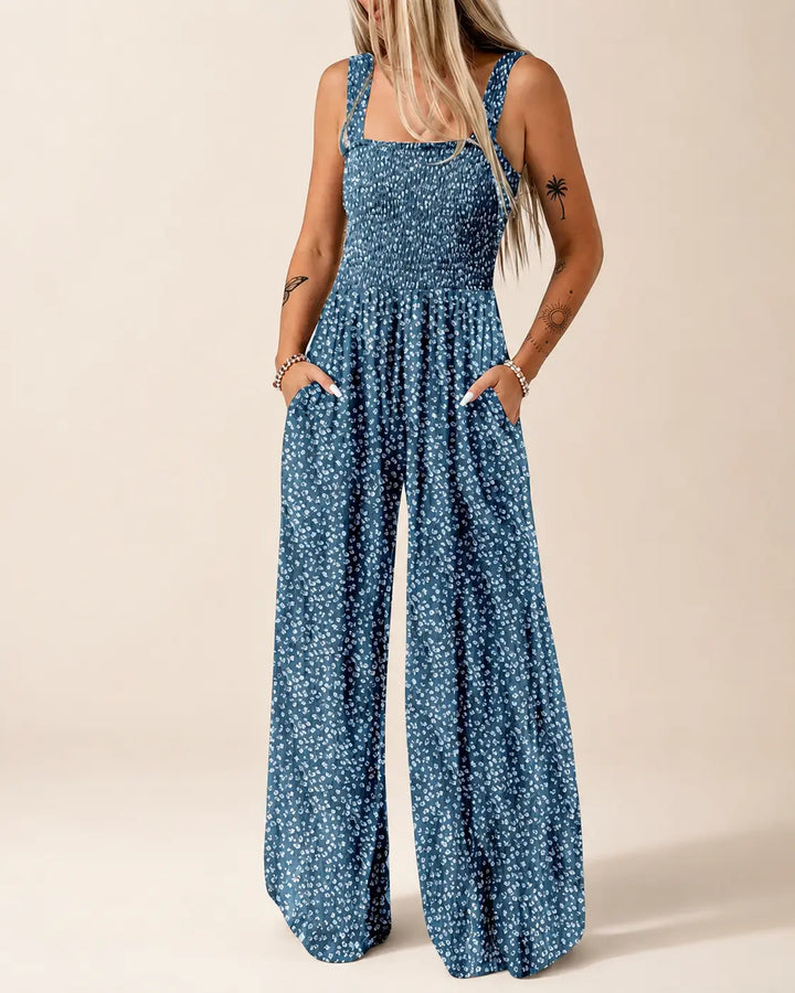 Susina™ - Wide-Leg Smocked Jumpsuit