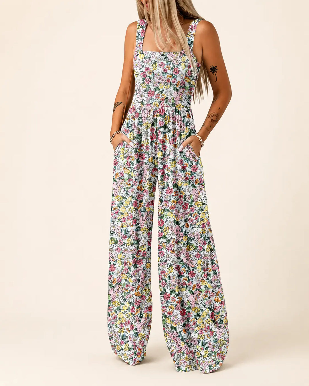Susina™ - Wide-Leg Smocked Jumpsuit