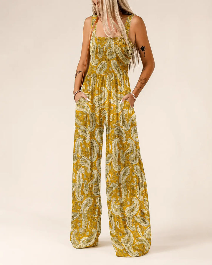 Susina™ - Wide-Leg Smocked Jumpsuit