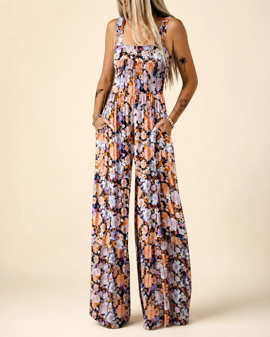 Susina™ - Wide-Leg Smocked Jumpsuit